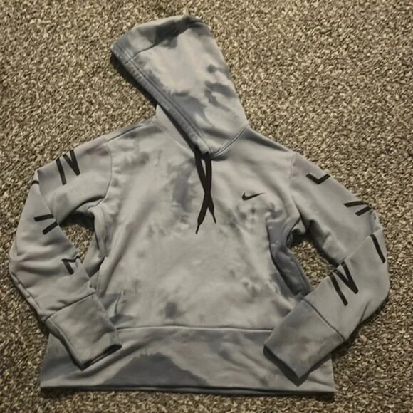Nike Dri-Fit gray and chocolate brown tie dye hoodie size medium - Picture 1 of 5